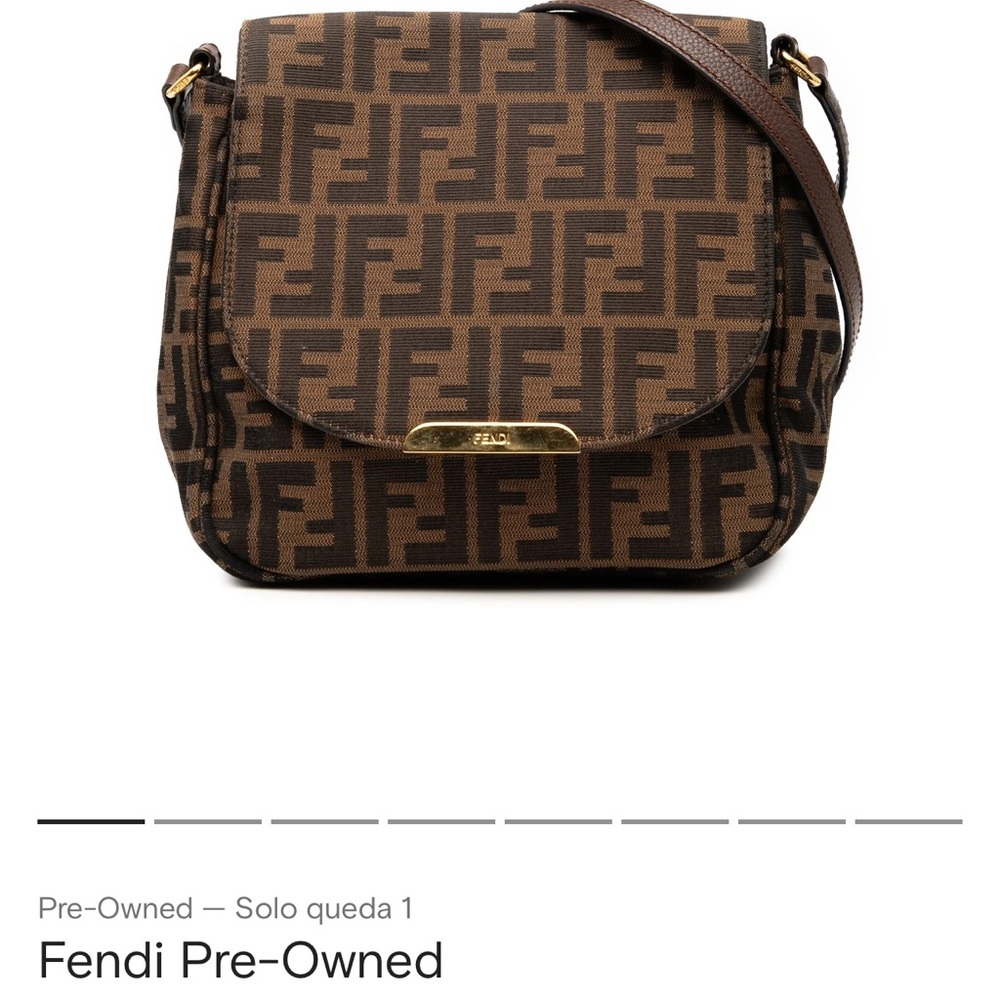 Fendi small zucca canvas artic crossbody brown fabric